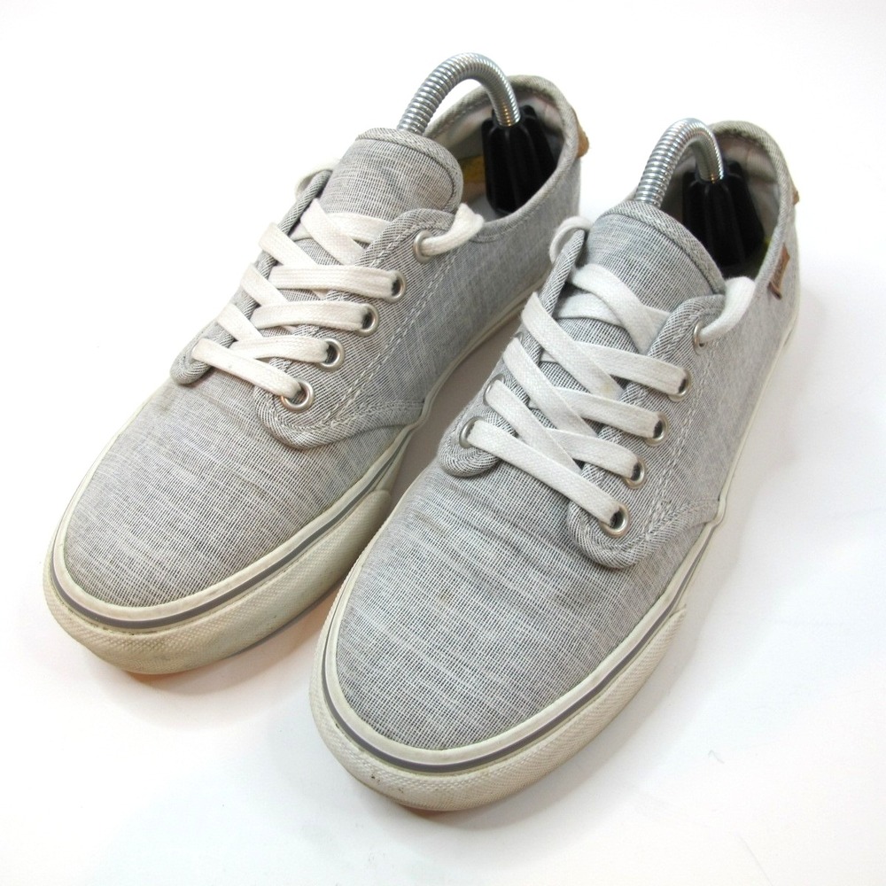 Vans Off The Wall Gray Canvas Lace Up Skate Sneakers‎ Women's Size 7